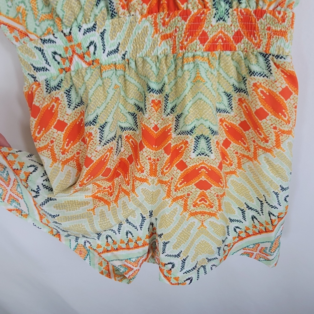 BEBE V-CUT MULTI-COLOR ROMPER SZ. 2 - Picture 11 of 16